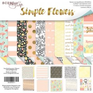 Набор бумаги 30х30 см от Scrapmir Simple Flowers 10 листов