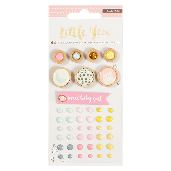 Набор украшений Little You (girl) от Crate Paper 680397 Набор украшений Little You (girl) от Crate Paper 680397