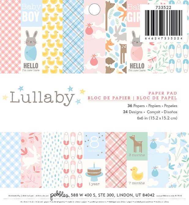 Набор бумаги Lullaby от Pebbles 15х15 см 733522
