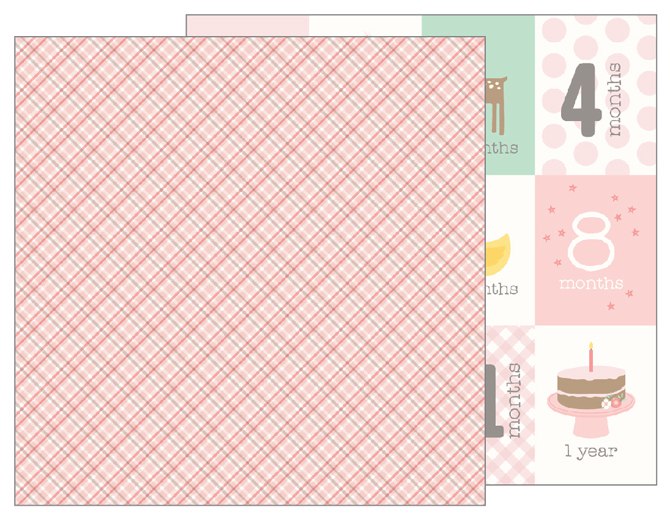 Лист Baby Girl Plaid "Lullaby" от Pebbles 733508