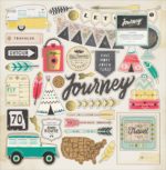 Чипборд Journey от Crate Paper с золотым фольгированием 683751