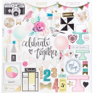 Чипборд Confetti от Crate Paper с золотым фольгированием 683694