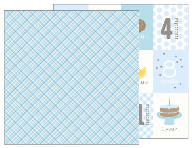 Лист Baby Boy Plaid "Lullaby" от Pebbles 733503