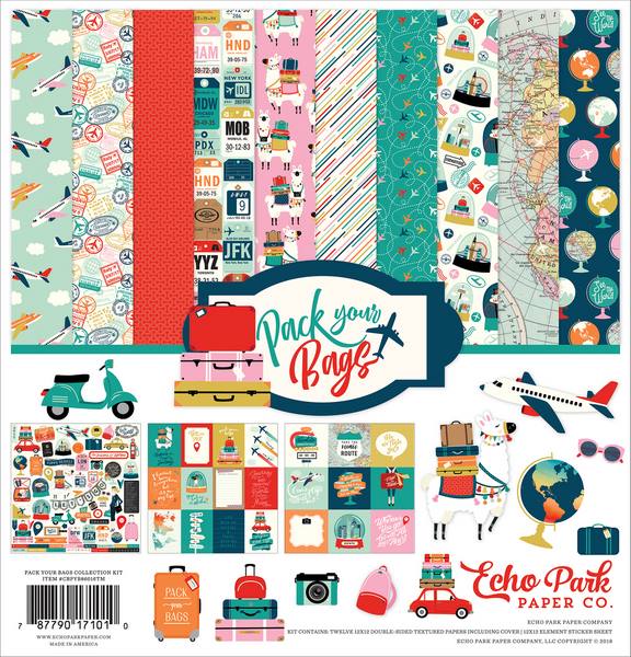 Набор бумаги Pack Your Bags Collection Kit TM 30*30 см Набор бумаги Pack Your Bags Collection Kit TM 30*30 см Echo Park Paper, CBPYB86016TM