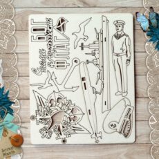 Чипборд "Армейский альбом. ВМФ. С нами Бог и Андреевский флаг" ScrapMania (артикул: 188932)