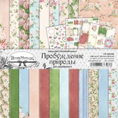 Набор бумаги 30,5х30,5 см "Пробуждение природы", 12 листов (ScrapMania), артикул 201002
