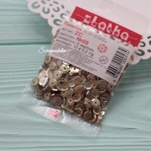 Пайетки Zlatka россыпью ZC 6 мм, 10 гр №09 золото