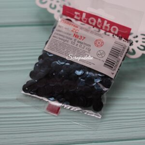 Пайетки Zlatka россыпью ZC 6 мм, 10 гр №37 т. синий