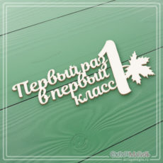 Чипборд надпись "Первый раз в первый класс" 103х46 мм (ЧБ-1301)