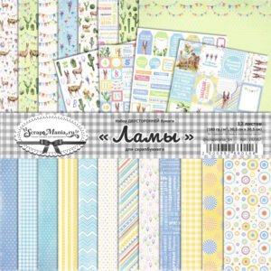 Набор бумаги 30,5х30,5 см "Ламы", 12 листов (ScrapMania) (артикул: 192967)