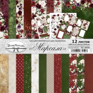Набор бумаги 30,5x30,5 см "Марсала", 12 листов (ScrapMania) (200163) для скрапбукинга