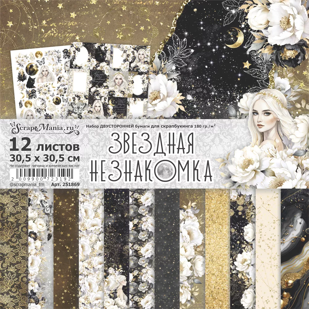 Набор бумаги для скрапбукинга "Звездная незнакомка" 30,5х30,5 см ScrapMania Набор бумаги для скрапбукинга "Звездная незнакомка" 30,5х30,5 см ScrapMania (Артикул: 251869)