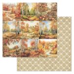 Бумага для скрапбукинга "Xудожница Осень. Карточки" ScrapMania (артикул: 257608) на тему Осень