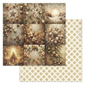 Бумага для скрапбукинга "Золотой Новый Год. Карточки" ScrapMania (артикул: 258238) на тему Новый год